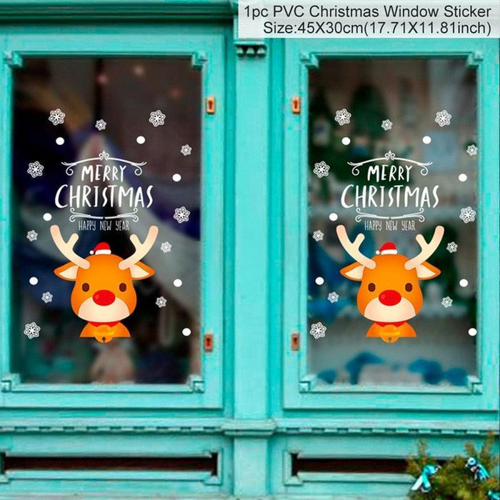 Festive Holiday Home Decoration Set: Christmas & New Year Wall and Window Stickers