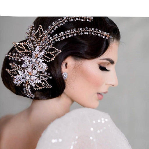 YouLaPan HP254 Wedding Hair Accessories Bridal Delicate Wire Headband Women Headpiece Bridal Handmade Crystal Hair Accessories-0-Très Elite-HP254-S-Très Elite