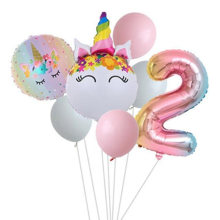 Enchanted Unicorn Number Balloon Set for Joyful 1-4 Year Celebrations