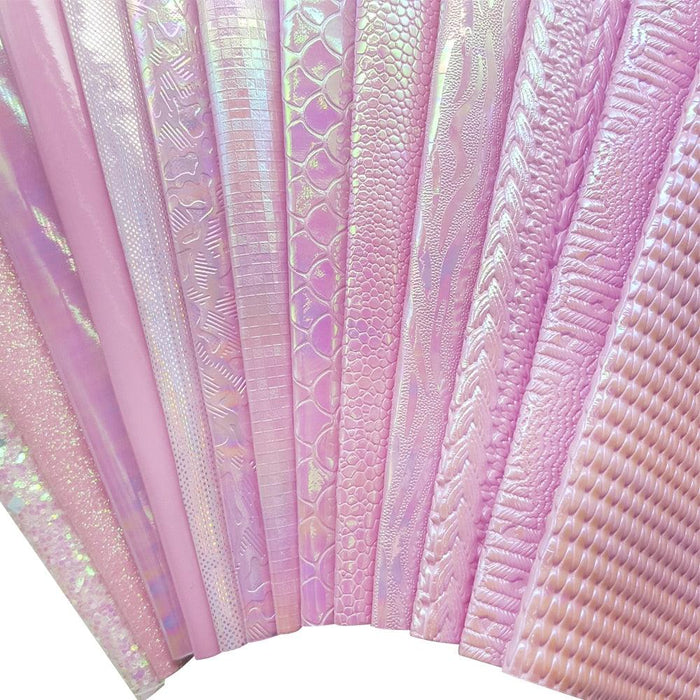 Pink Mermaid Hearts Glitter Fabric - Luxe Crafting Material with Holographic Hearts