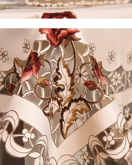 Elegant European Embroidered Table Linen Ensemble