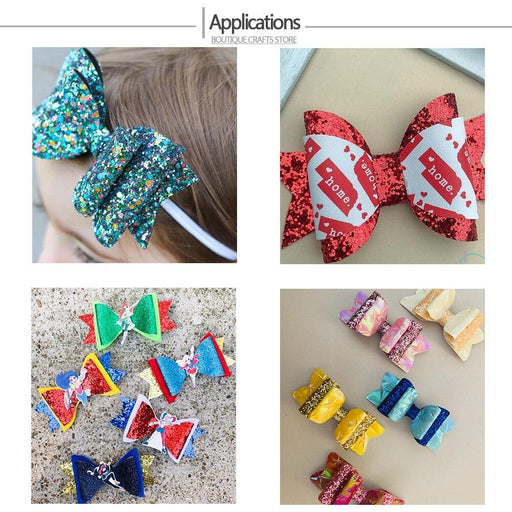 Vibrant Glitter Fabric Sheets for DIY Hair Bows and Crafts