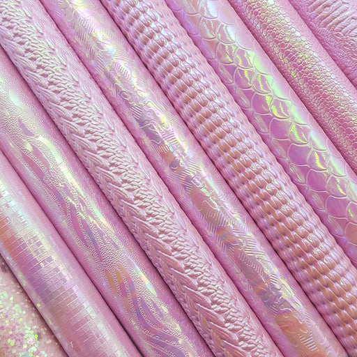 Pink Sparkle Leather Craft Kit - Snake Textured Luxury Set
