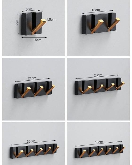 Black Gold Space-Saving Towel Hanger with Flexible Mounting Options