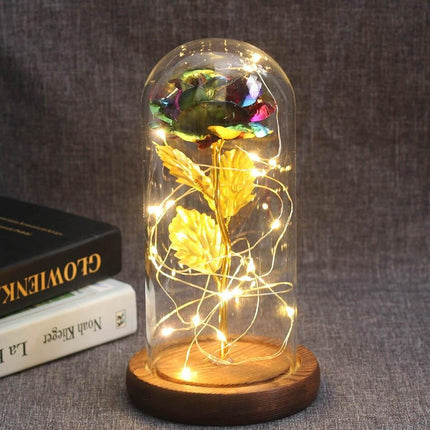 Eternal Rose LED Glass Dome for Enchanting Decor