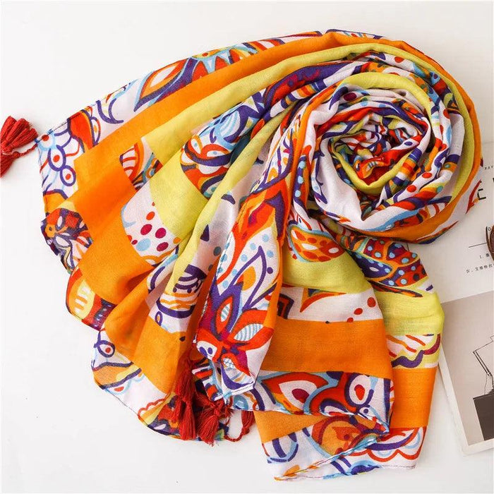 Luxurious Blue Porcelain Cashmere Blend Shawl - The Perfect Accessory for Any Occasion
