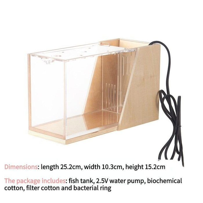 Touch Dimming Acrylic Ecological Desktop Fish Tank