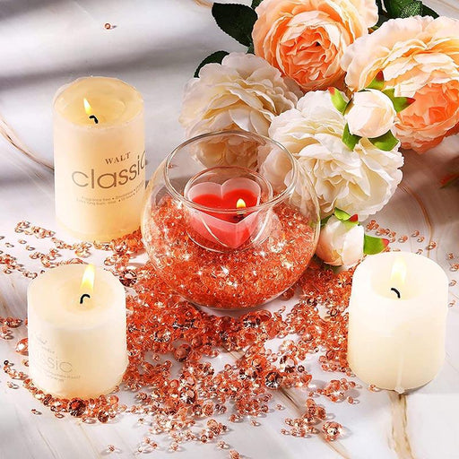 Rose Gold Diamond Table Confetti Set - 4000 Pieces for Wedding Decor