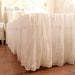 Serene Cream Botanica Lace Yarn Bedding Ensemble with Ruffle Detail
