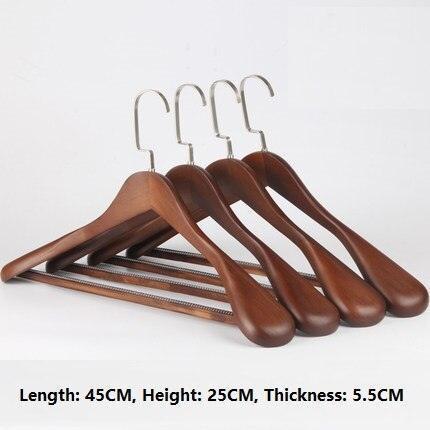 Premium Wide Wooden Hangers Set - 10 Luxurious Pieces for Your Closet