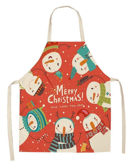 Merry Christmas Linen Cooking Apron - Essential Festive Attire & Gift Idea