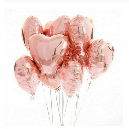 Rose Gold Heart-Shaped Foil Balloon Collection - Ideal for Every Celebration
