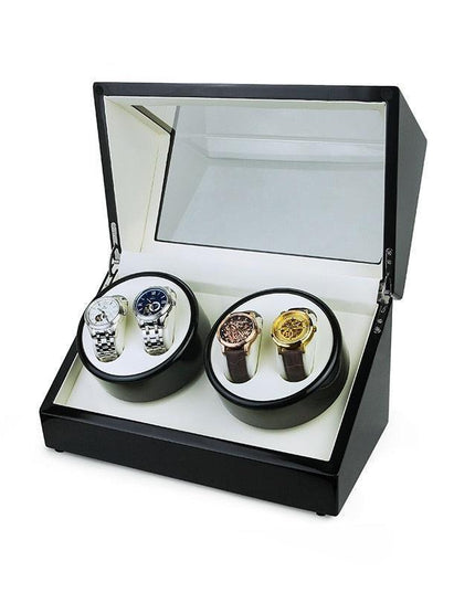 Elegant 4-Slot Wooden Watch Winder - A Touch of Luxury for Your Timepieces