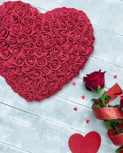 Forever Love Heart-Shaped Red Rose Floral Display