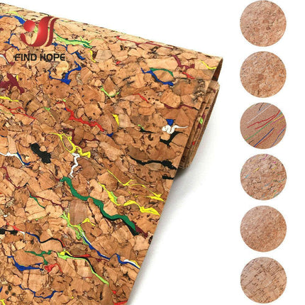 Printed Cork Leather Crafting Fabric - 20cm x 120cm for DIY Projects
