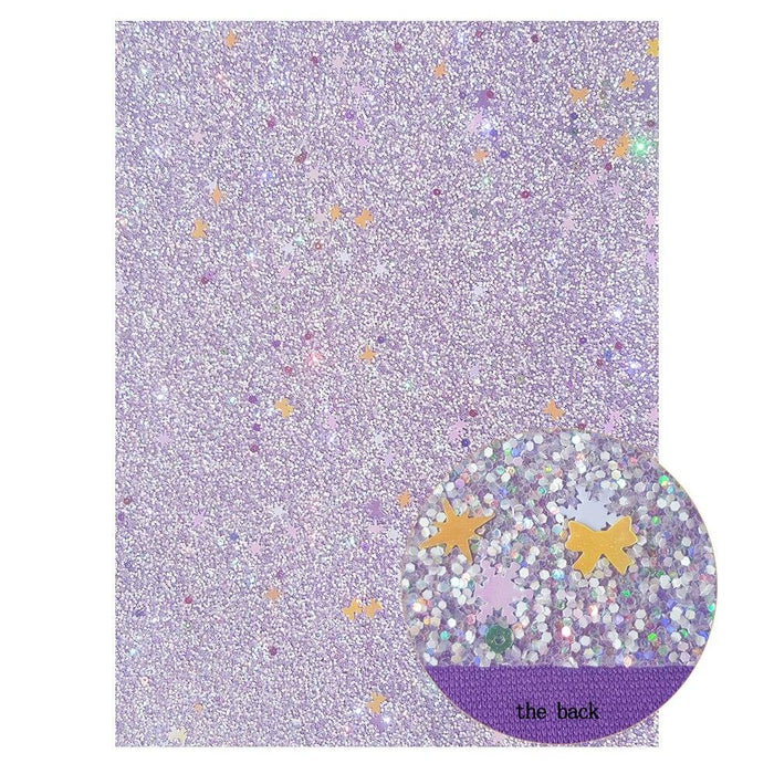 Dazzling Purple Glitter Faux Leather Fabric - Crafters' Essential for DIY Projects