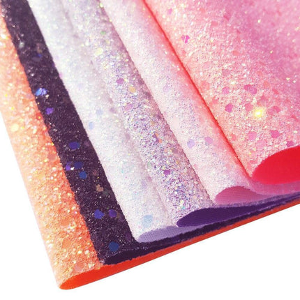 Festive Chunky Glitter Synthetic Leather Sheet for Christmas Crafts