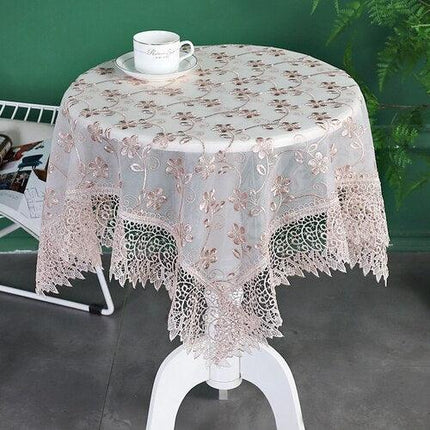 Sophisticated Lace Table Cover - Beautifully Embroidered Home Accent for Elegant Entertaining