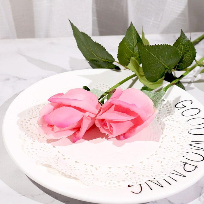 Silicone Real Touch Rose Bud Bundle - Elegant Floral Bouquet Centerpiece