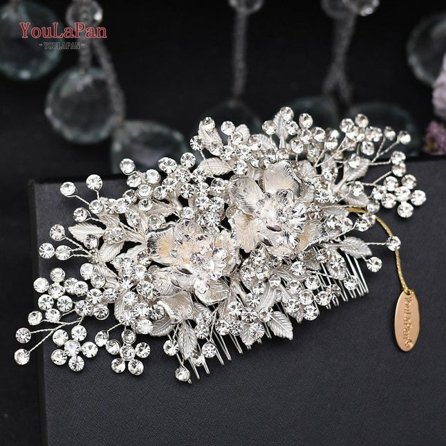 Glamorous Indian Bridal Rhinestone Tiara and Floral Hairpiece Collection for Wedding Splendor