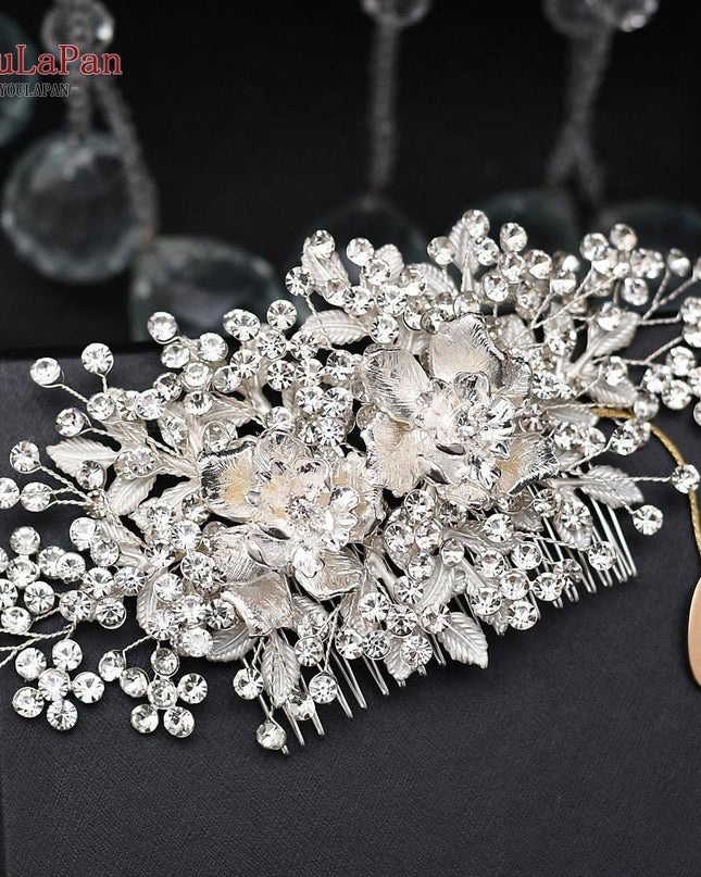 Glamorous Indian Bridal Rhinestone Tiara and Floral Hairpiece Collection for Wedding Splendor