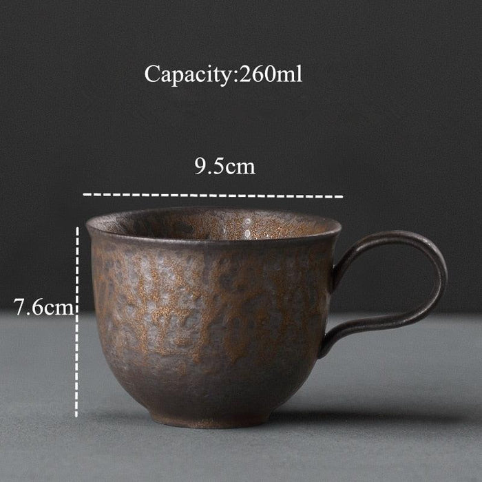 Elegant Vintage Japanese Style Handmade Ceramic Coffee & Tea Mug Set