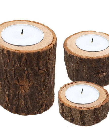 Charming Rustic Wooden Candle and Succulent Display Stand: A Versatile Home Accent