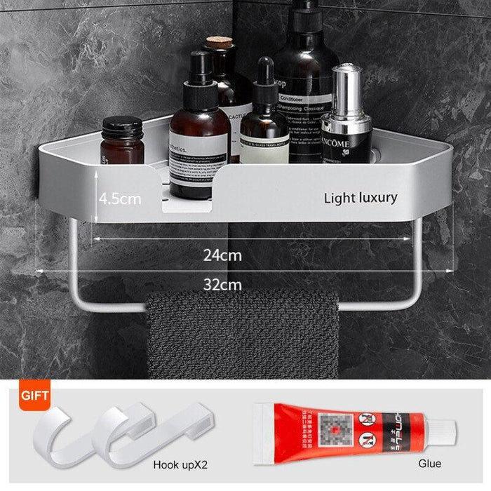 Durable Bathroom Rack | Rust-Resistant Space Aluminum | Wall Organizer