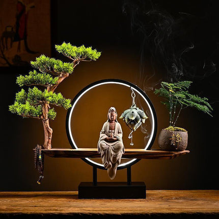 Serenity Buddha Backflow Incense Fountain - Peaceful Home Retreat Kit