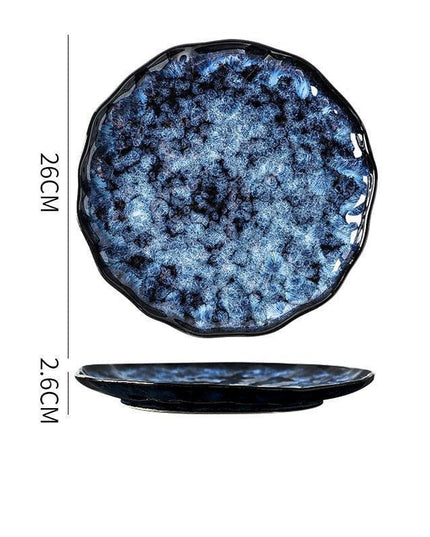 Sophisticated Blue Ceramic Tableware Set - Elevate Your Dining Experience with Elegance