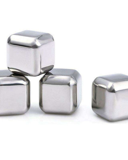 Luxury Golden Dice-Shaped Stainless Steel Chilling Stones for Beverages and Whiskey
