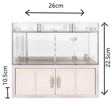 Elegant White Betta Fish Aquarium with Stylish Wooden Stand