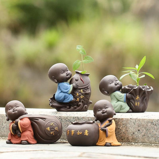 Ceramic Tea Pet Ornaments Small Buddha Statue - Très Elite