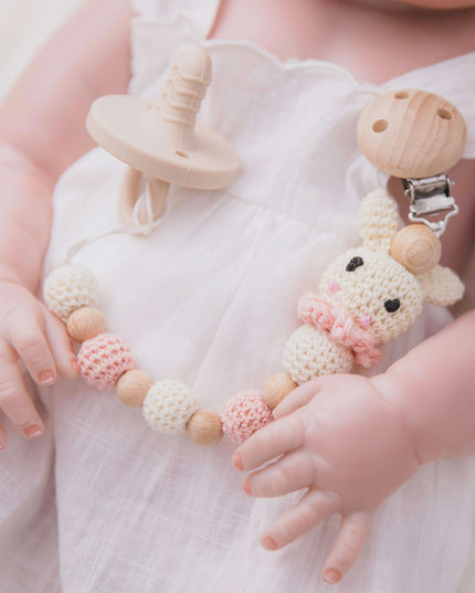 Whimsical Bunny Teething Clip - Chic Pacifier Holder for Infants
