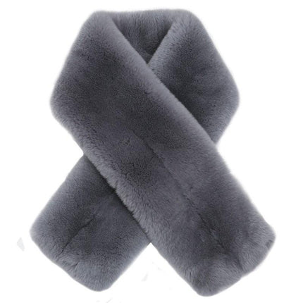 Exquisite Rex Rabbit Fur and Leather Korean Winter Wrap