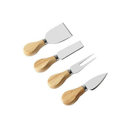 Gourmet Cheese Lover's Elite Stainless Steel Knife Set with Elegant Wood Handles - Perfect for Entertaining