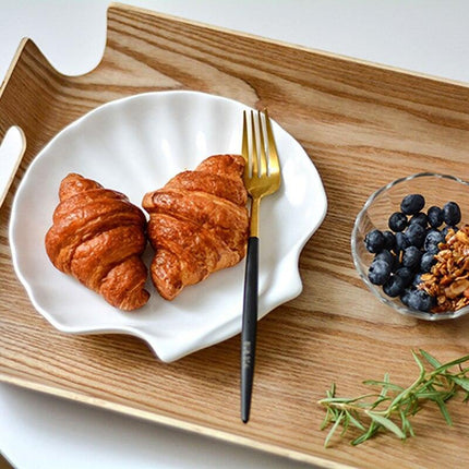 Seashell-Inspired Ceramic Plate Set: Ideal for Steak, Salad, and Desserts