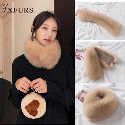 Luxurious Faux Fox Fur Collar Scarf with Magnetic Closure - Stylish Winter Accessory for Women