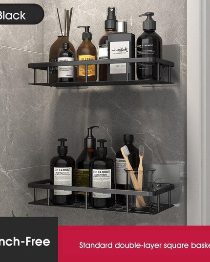 Stylish Wall-Mounted Space Aluminum Shower Organizer: Premium Bathroom Caddy