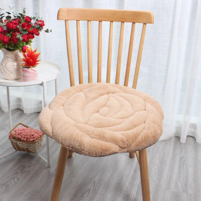 Japanese Style 53x53cm Round Shorthaired Rose Cushion Home Floor Chair Decor Cushion Pad Car Mat Chair