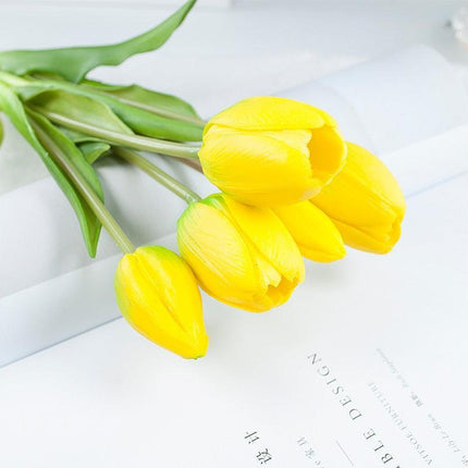 Elegant Silicone Tulip Collection: 5 Realistic Artificial Flowers for Timeless Decor