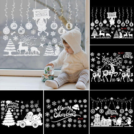 Festive Holiday Celebration Sticker Set: Christmas & New Year Wall and Window Decor