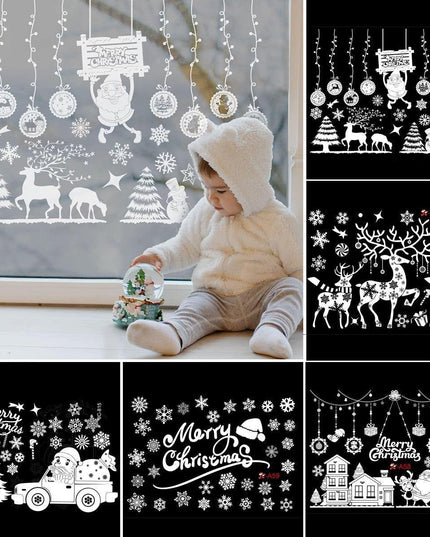 Festive Holiday Celebration Sticker Set: Christmas & New Year Wall and Window Decor