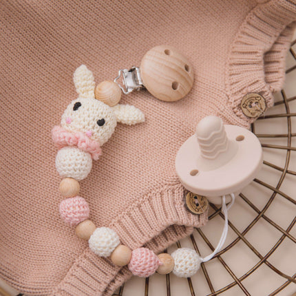 Whimsical Bunny Teething Clip - Chic Pacifier Holder for Infants