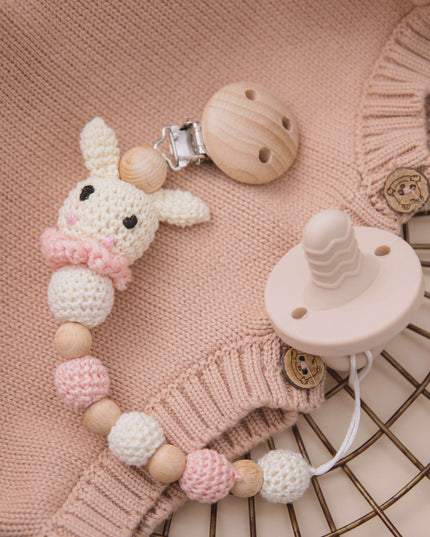 Whimsical Bunny Teething Clip - Chic Pacifier Holder for Infants