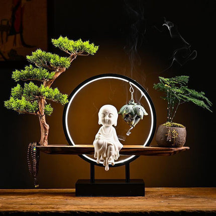 Serenity Buddha Backflow Incense Fountain - Peaceful Home Retreat Kit