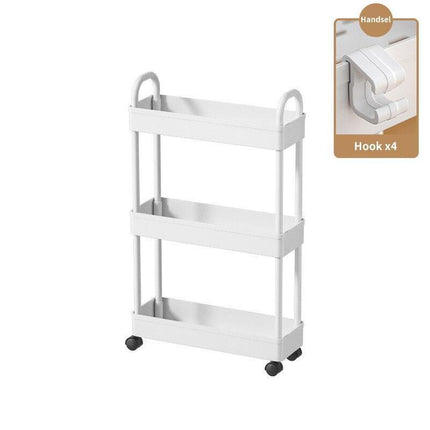 Sleek Mobile Rolling Storage Cart with Innovative Millive Wheel Design - Smart Shelving Solution