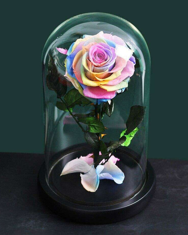 Eternal Elegance: Preserved Rose in Glass Dome - A Lasting Impression