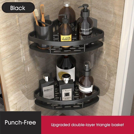 Stylish Wall-Mounted Space Aluminum Shower Organizer: Premium Bathroom Caddy