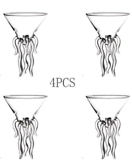 Underwater Elegance: Jellyfish-Inspired Glassware Set for Whiskey, Wine, and Martinis